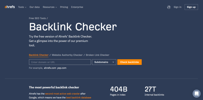 ahrefs backlink checker